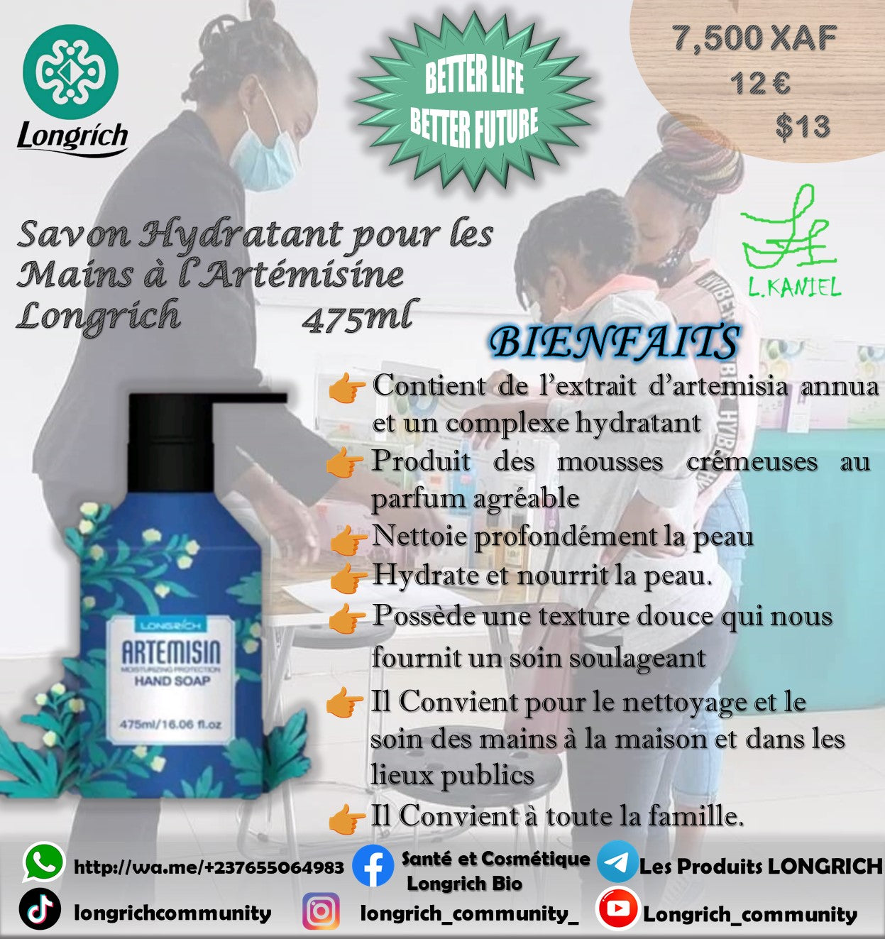 Entretien Corporel à base d’Artemisine Gamme Longrích