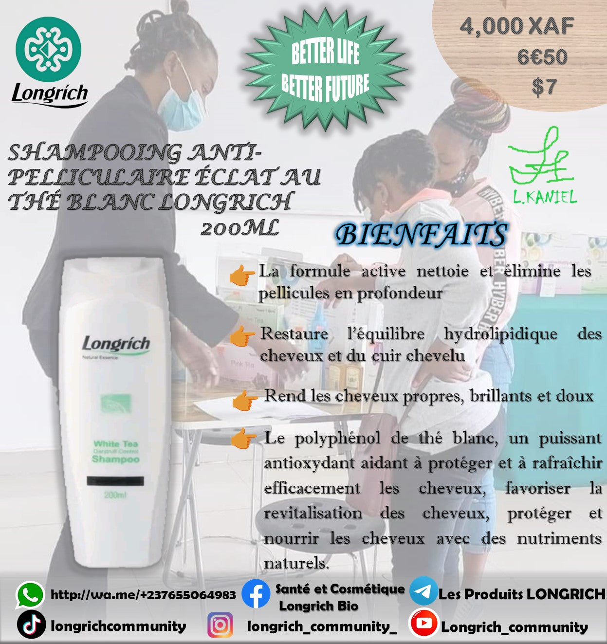 Soins des cheveux Anti-Pellicules et Anti-Ridules Gamme Longrích