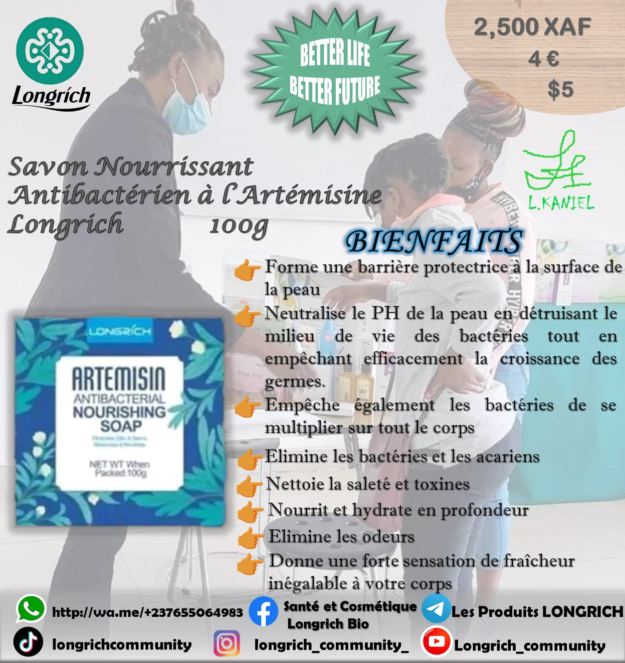 Entretien Corporel à base d’Artemisine Gamme Longrích