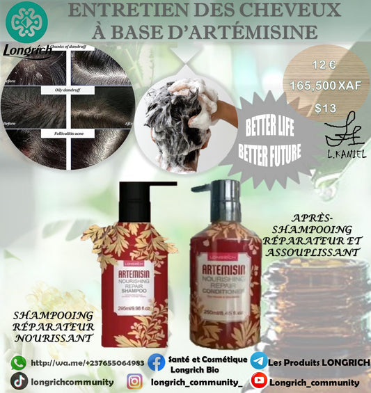 Entretien des cheveux à base d’Artemisine Gamme Longrích