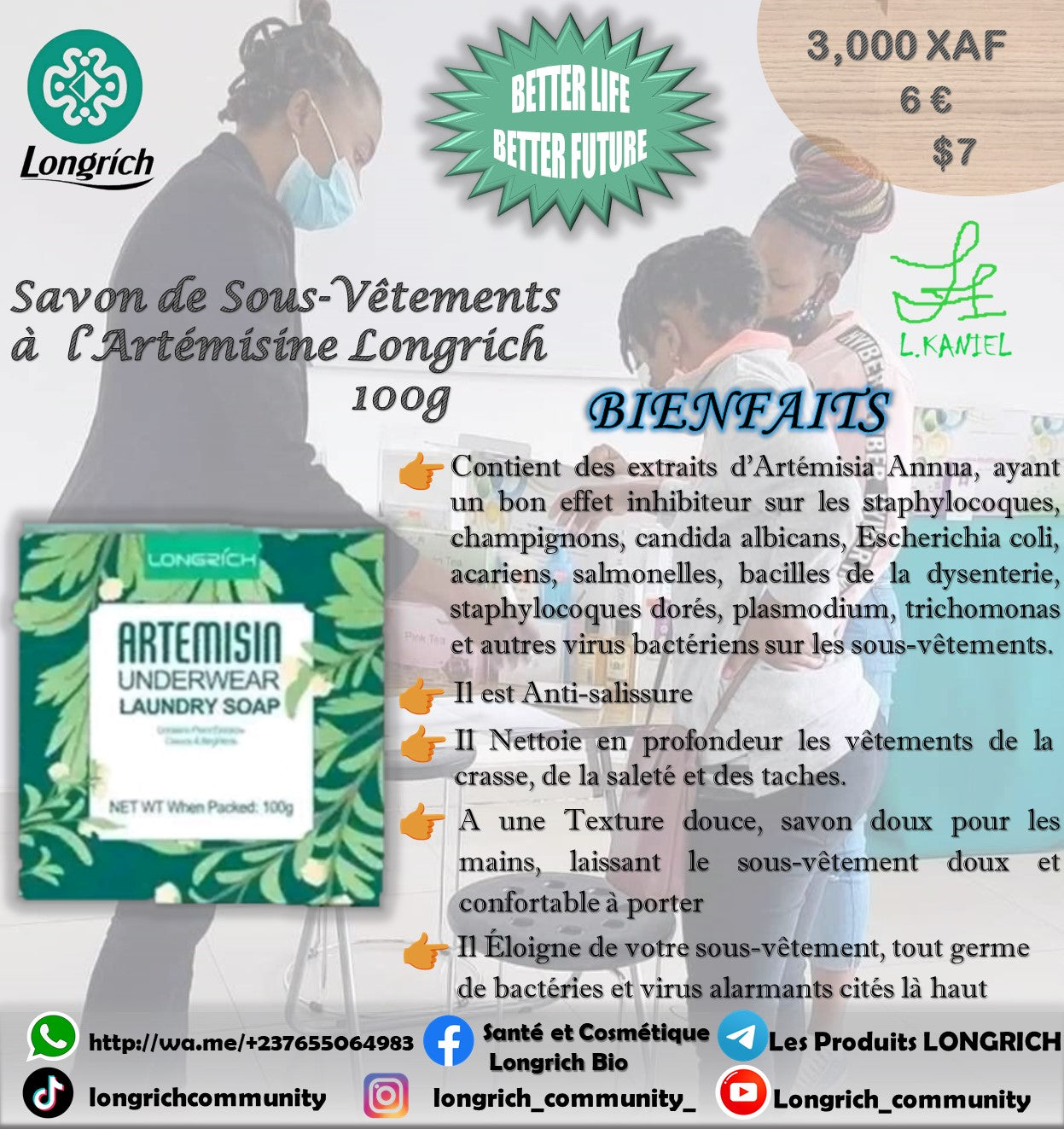 Lessive et Entretien de vêtements à base de l’Artemisine Gamme Longrích