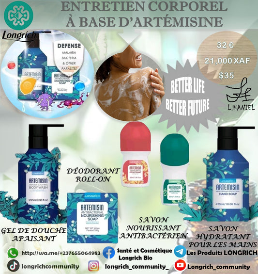 Entretien Corporel à base d’Artemisine Gamme Longrích