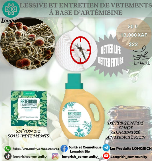 Lessive et Entretien de vêtements à base de l’Artemisine Gamme Longrích