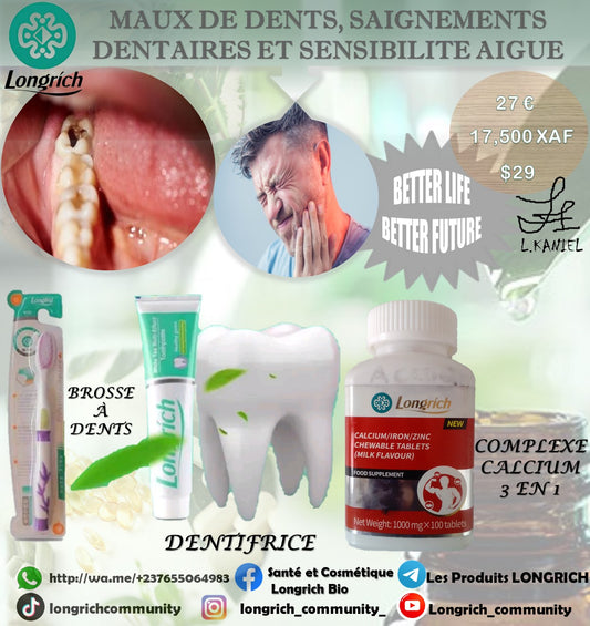 Maux de dents, Saignements dentaires, Sensibilité Aiguë Traitement Longrích