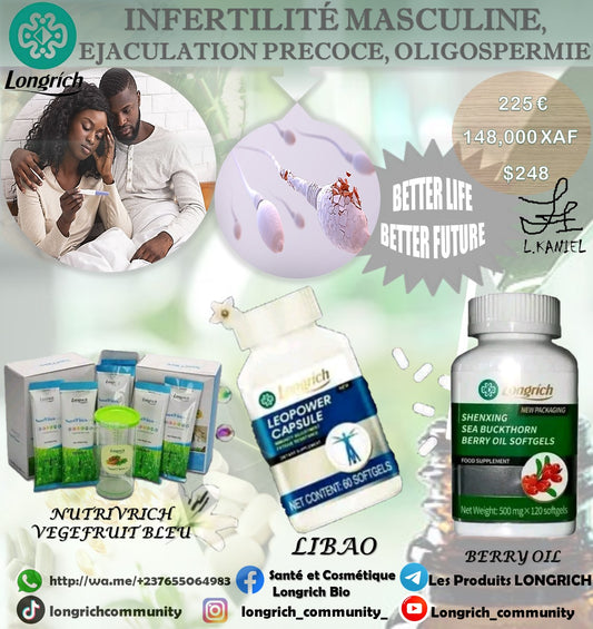 Infertilité Masculine, Ejaculation précoce, Oligospermie Traitement Longrích